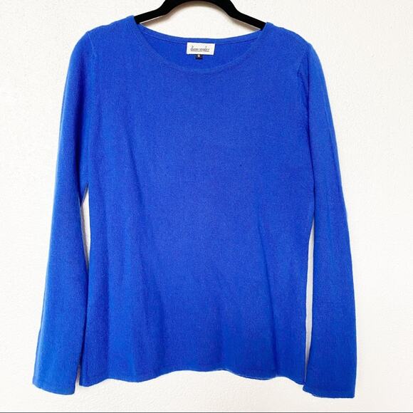 Diane Snyder 100% Cashmere Blue Sweater Size Small - Picture 1 of 11